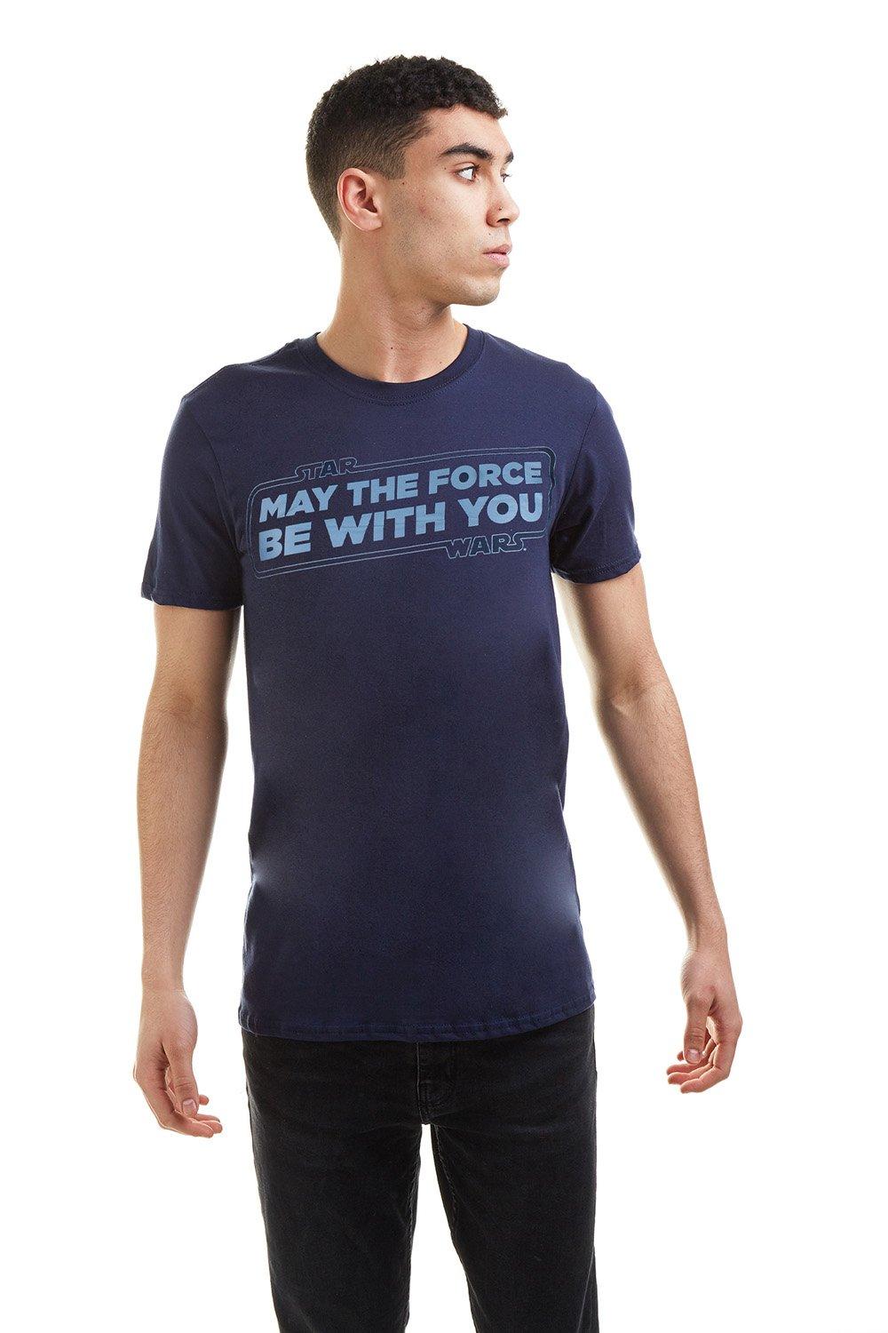 цена Хлопковая футболка Force с надписью Star Wars, синий