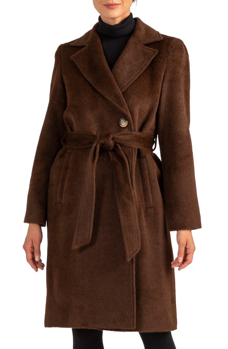 

Пальто из альпаки и шерсти с поясом SOFIA CASHMERE, коричневый