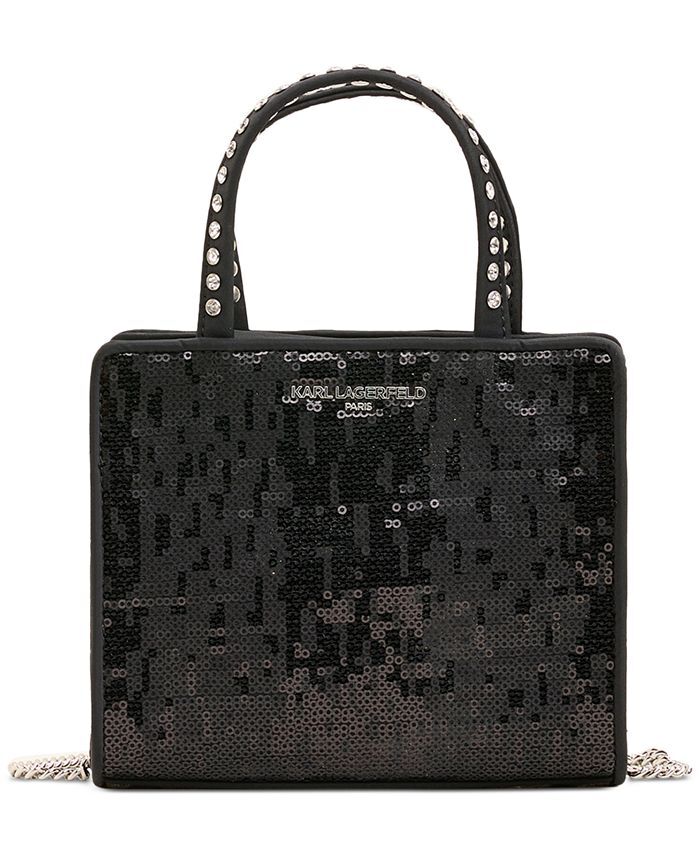 

Миниатюрная сумка-портфель Ikons с пайетками KARL LAGERFELD PARIS, черный