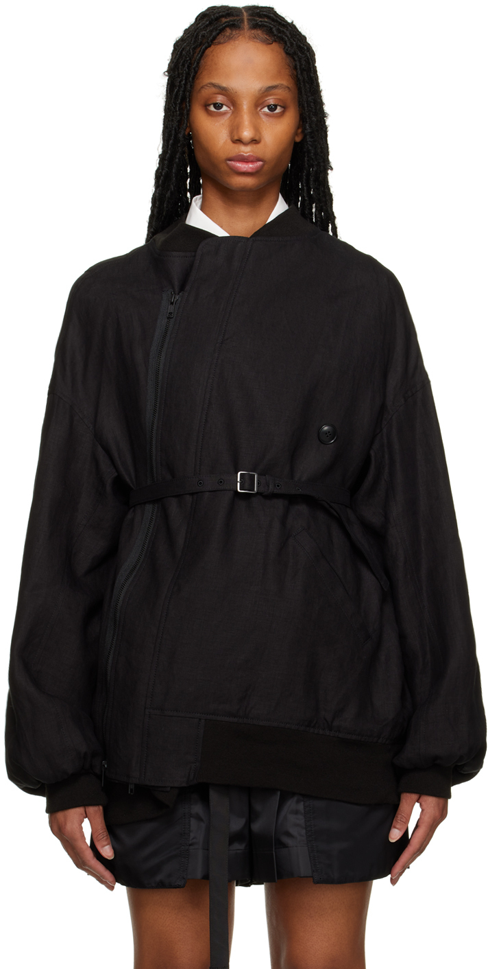 

Черный бомбер из конопли Regulation Yohji Yamamoto