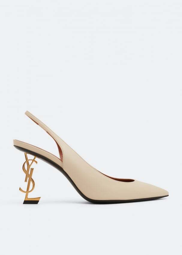 

Туфли SAINT LAURENT Opyum slingback pumps, белый