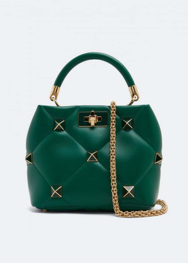 

Сумка VALENTINO GARAVANI Roman Stud small top-handle bag, зеленый