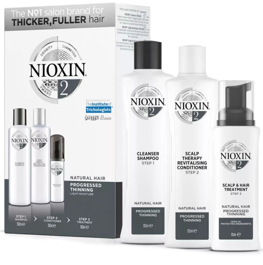 

Nioxin System 2 набор: шампунь для волос, 300 мл + кондиционер для волос, 300 мл + средство для волос, 100 мл