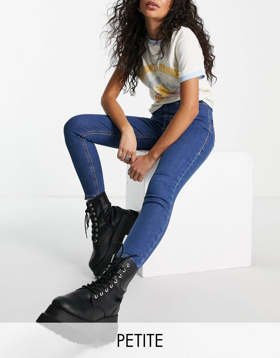 

Темно-синие джинсы Topshop Petite Joni