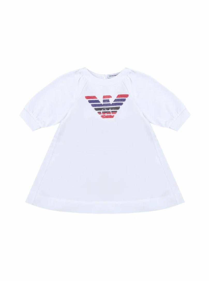 

Хлопковое платье с логотипом EMPORIO ARMANI