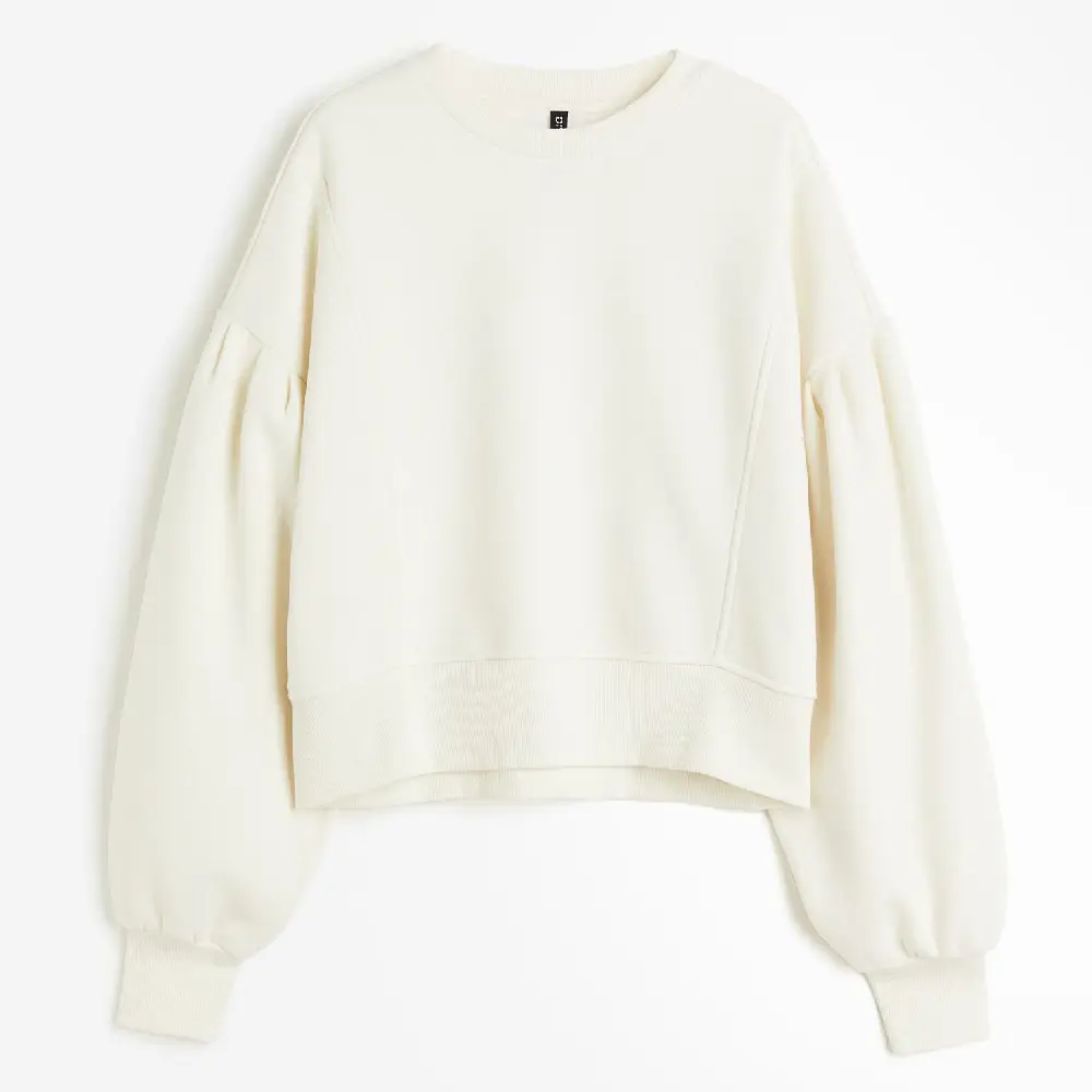 

Свитшот H&M Puff-sleeved, кремовый, Бежевый