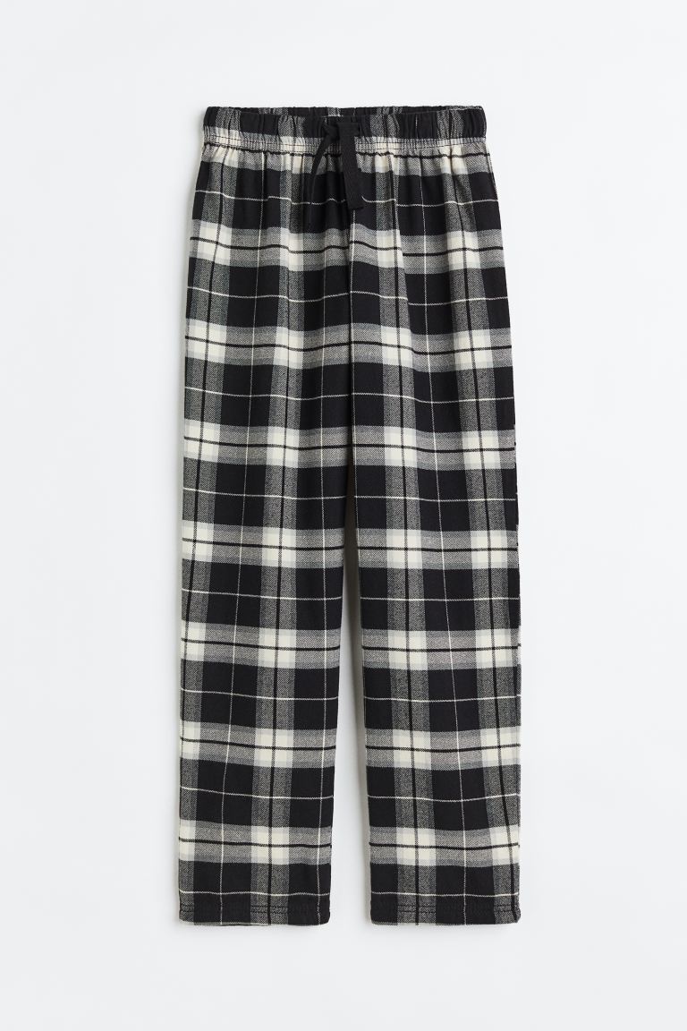 

Пижамные штаны из хлопковой фланели H&M Check, черный