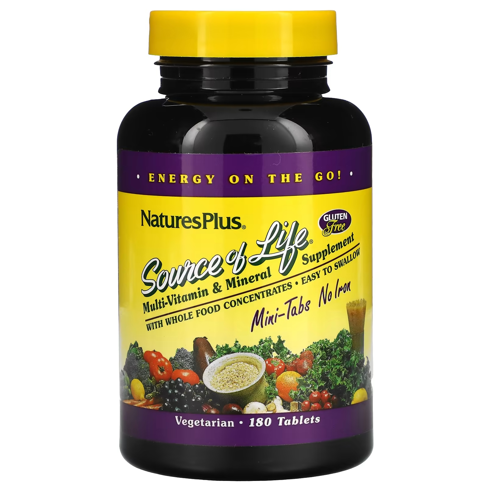 naturesplus ultra source of life whole life energy enhancer 180 таблеток NaturesPlus Source of Life мультивитаминная и минеральная добавка без железа, 180 таблеток