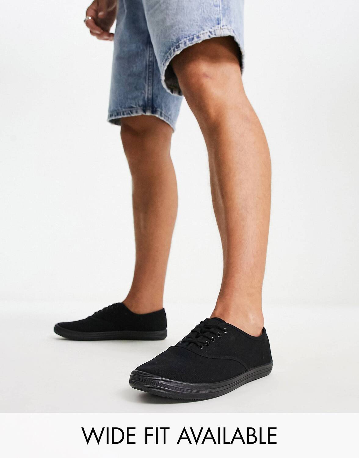 

Черные парусиновые кеды ASOS DESIGN Оксфорд