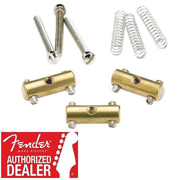 

Fender Pure Vintage '52 Telecaster Brass Saddle Kit (3) — 099-0843-000 099-0843 Pure Vintage '52 Telecaster Saddle Kit (3)