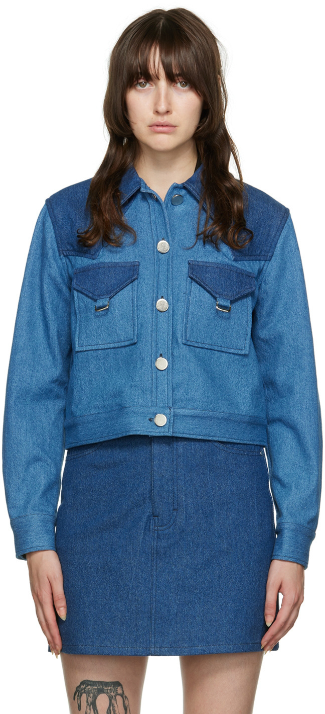 

SSENSE Эксклюзивная синяя джинсовая куртка Alia Maiden Name, Синий