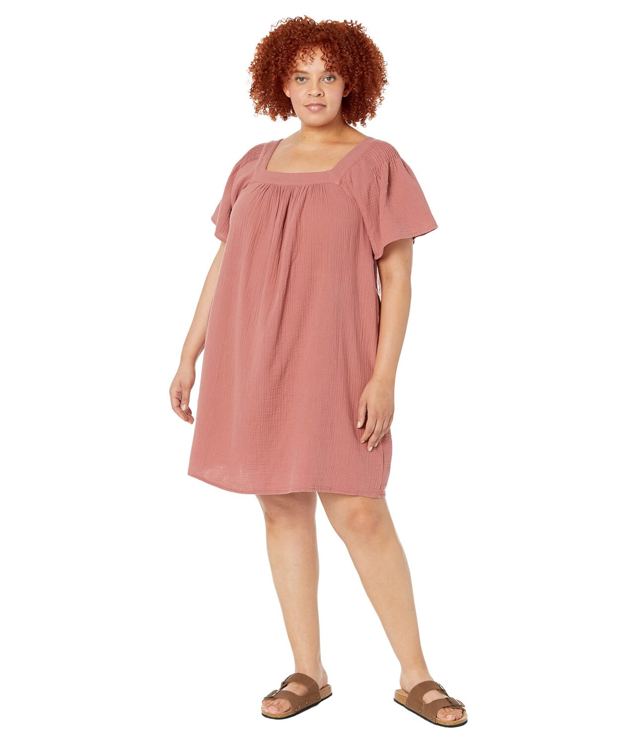 

Платье Madewell, Plus Lightspun Butterfly Square-Neck Mini Dress