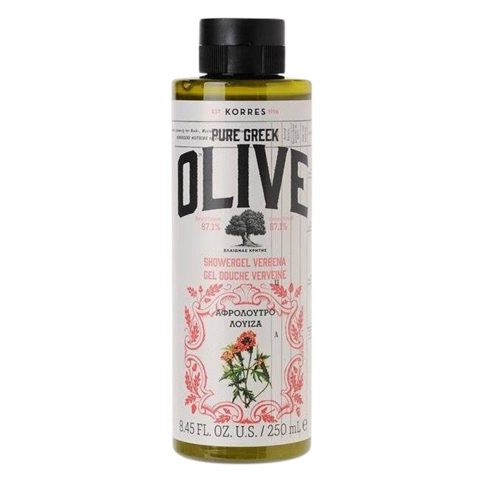 Korres Pure Greek Olive Гель для душа Вербена, 250 мл скраб с кремовой текстурой korres pure greek olive 75 мл