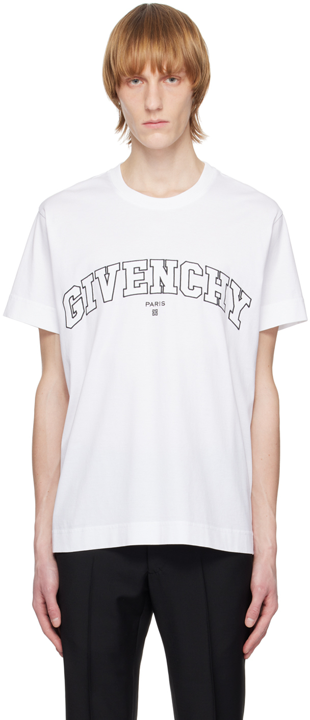 

Белая футболка с вышивкой Givenchy, Белый