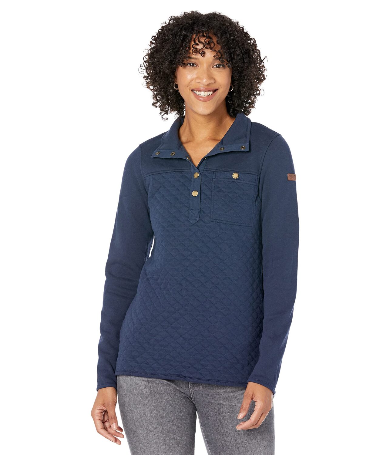 

Толстовка L.L.Bean, Quilted Sweatshirt Mock Neck Tunic, Серый