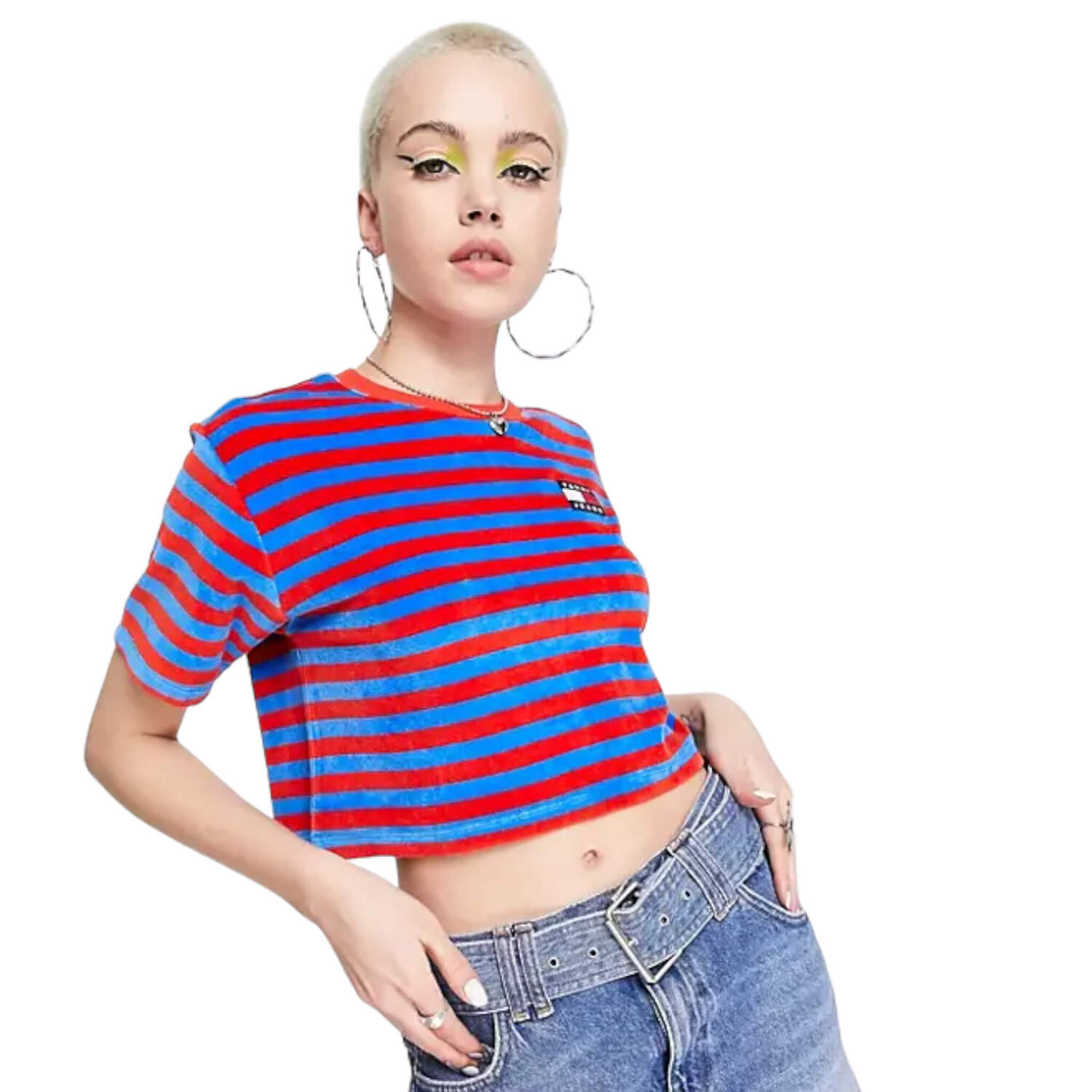 

Футболка Tommy Hilfiger Velour Stripe, синий/красный
