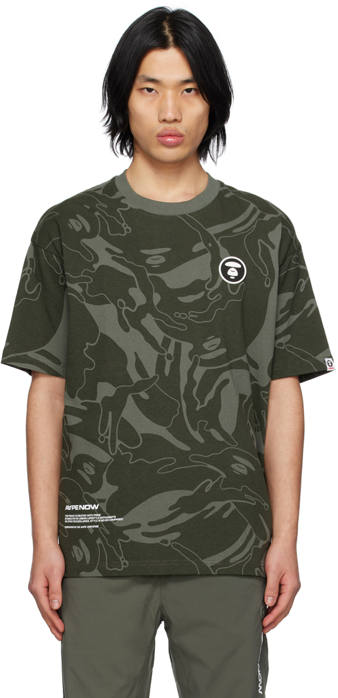 

Футболка Khaki Now с камуфляжным принтом AAPE by A Bathing Ape, Серый