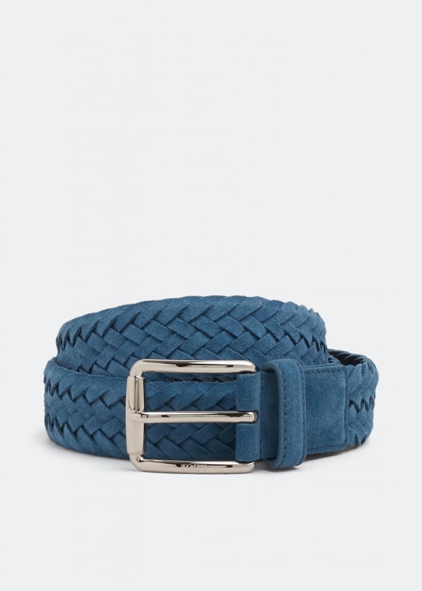 Ремень TOD'S Braided leather belt , синий