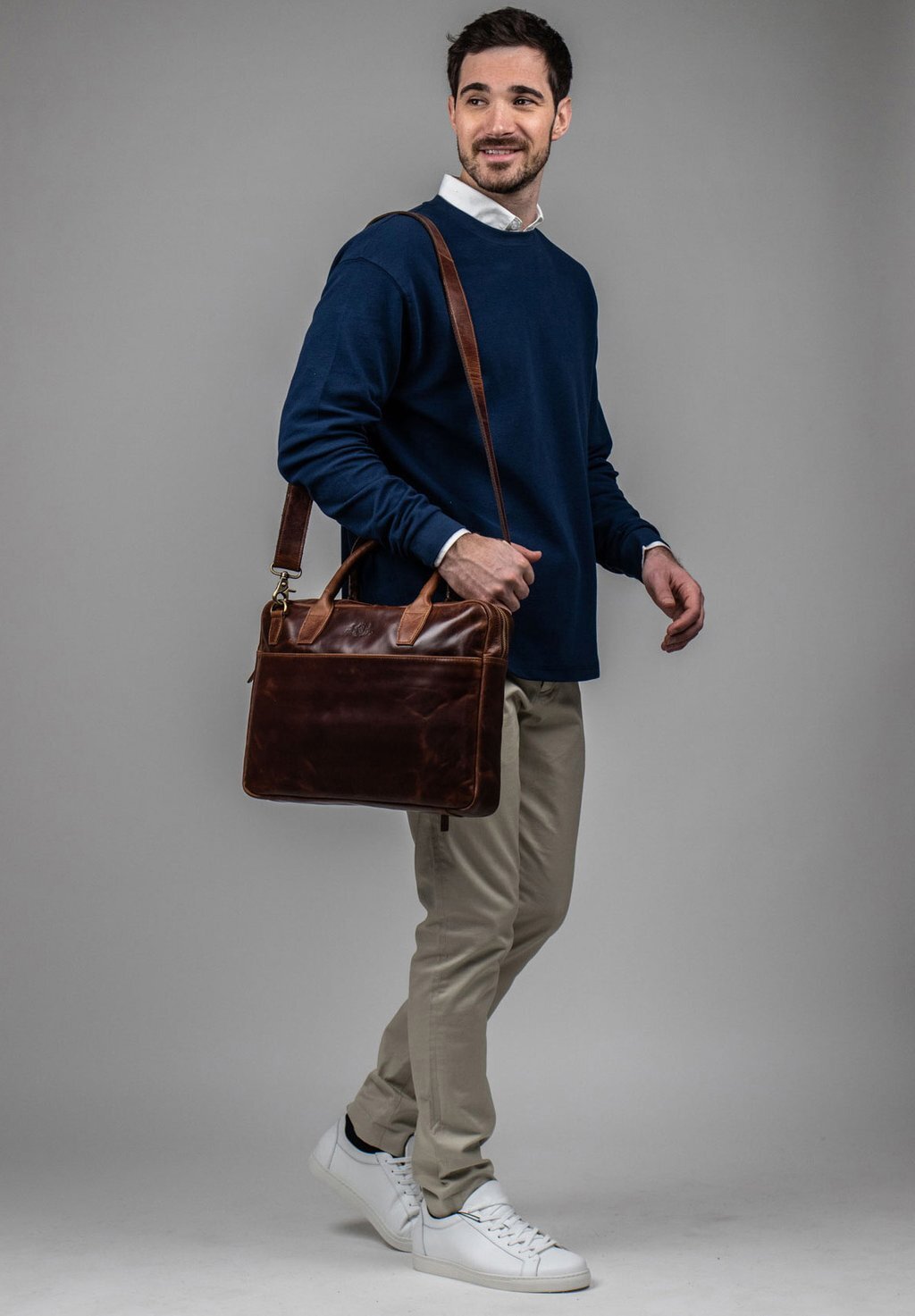 

Сумка для ноутбука LAPTOP BUSINESS 17" BOSTON SID & VAIN, цвет brown-cognac