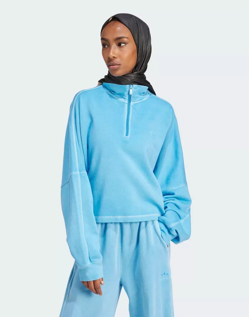

Синий свитшот на молнии adidas Originals Essentials+