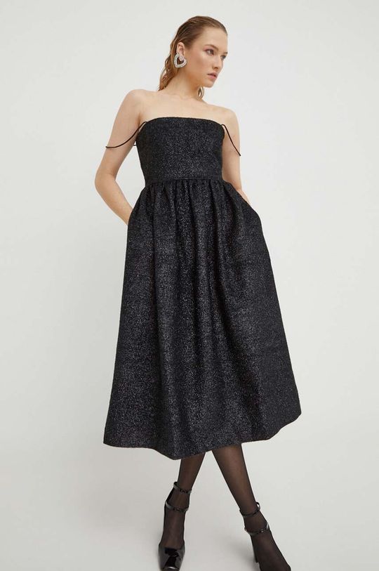 Платье из смесовой шерсти Stine Goya, черный юбка из смесовой шерсти stine goya мультиколор