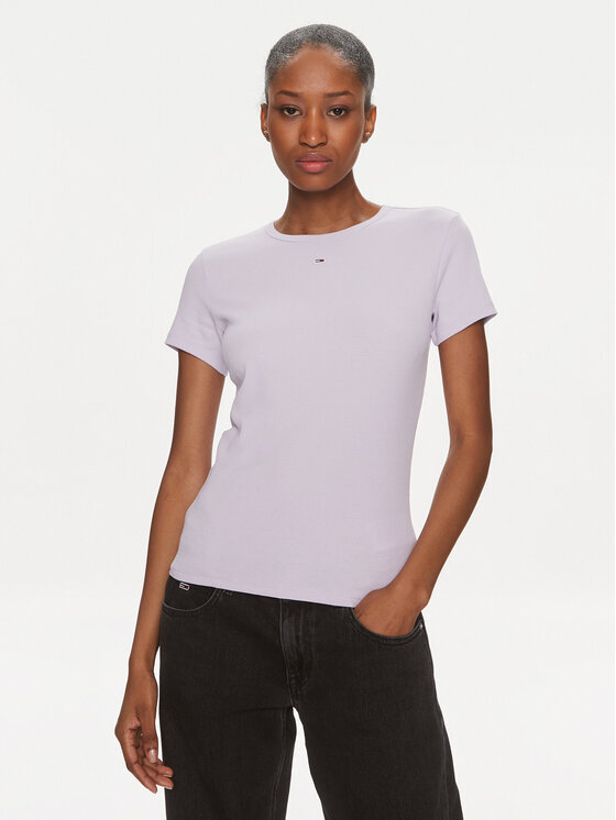 

Футболка узкого кроя Tommy Jeans, фиолетовый