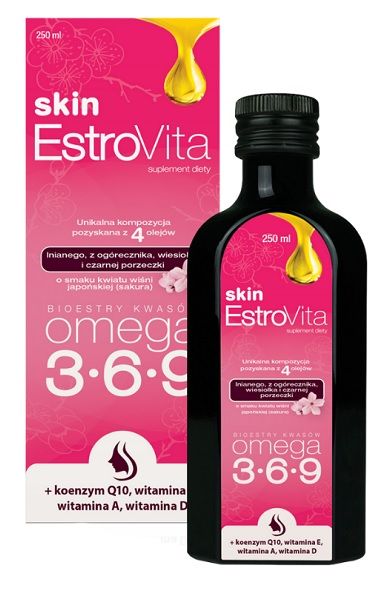 цена Estrovita Skin Sakura Płyn жирные кислоты омега 3-6-9, 250 ml