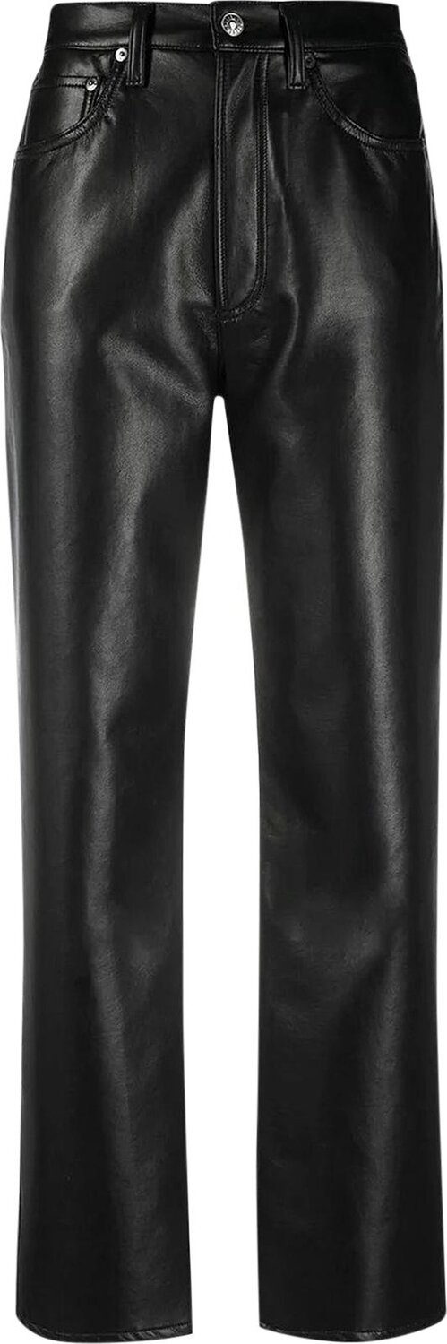 

Брюки Agolde Recycled Leather 90's Pinch Waist Pants 'Detox', черный