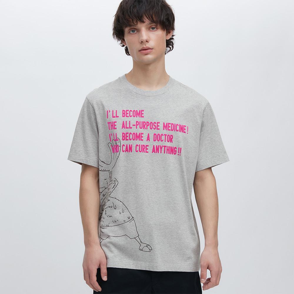 

Футболка с принтом унисекс Uniqlo, серый