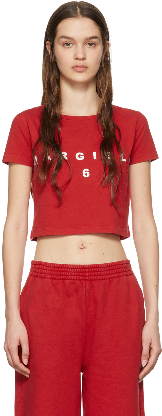 

Эксклюзивная красная футболка SSENSE MM6 Maison Margiela