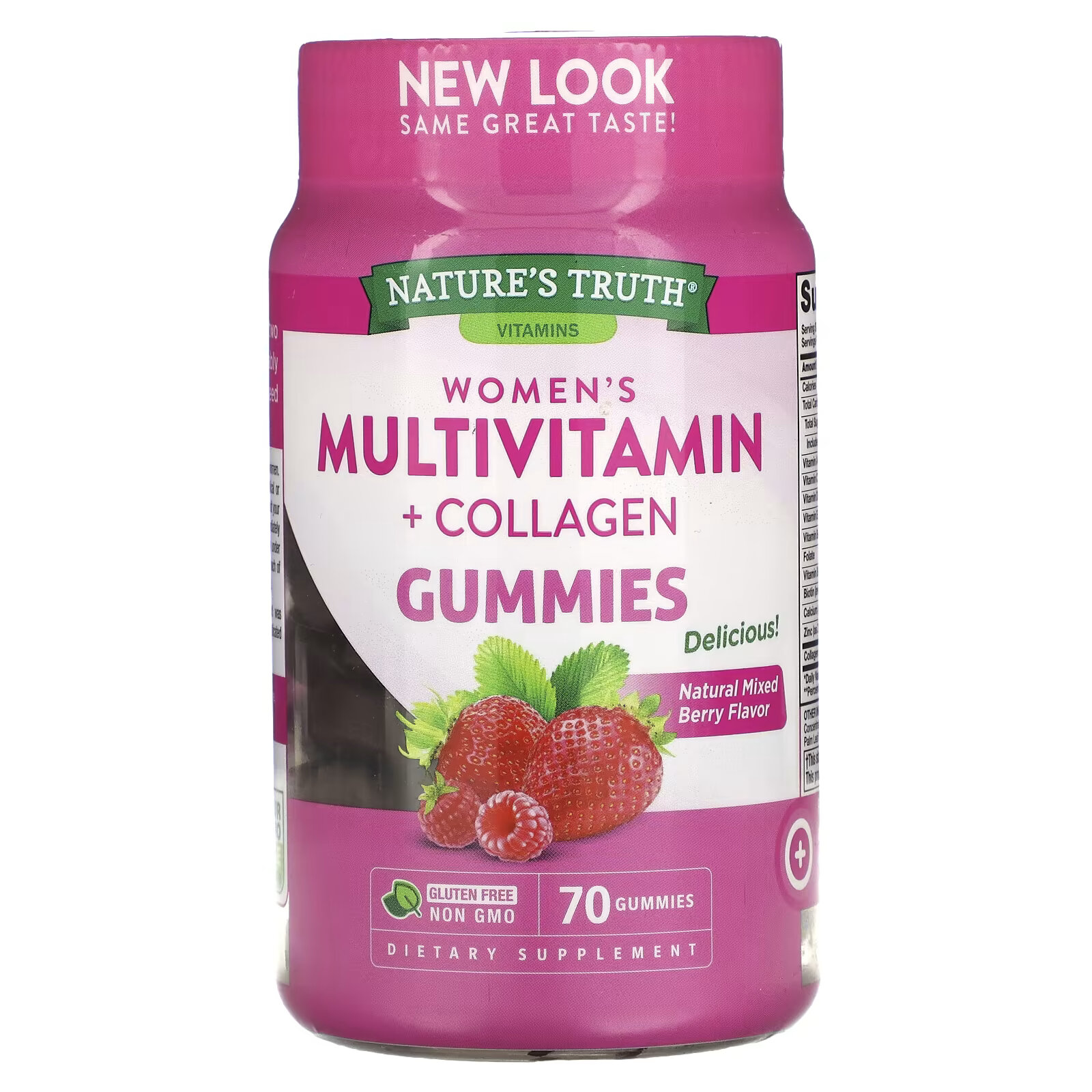 Nature's Truth, Multivitmain + Collagen для женщин, натуральная ягодная смесь, 70 жевательных таблеток pink beauty rest melatonin sleep натуральная ягодная смесь 70 жевательных таблеток