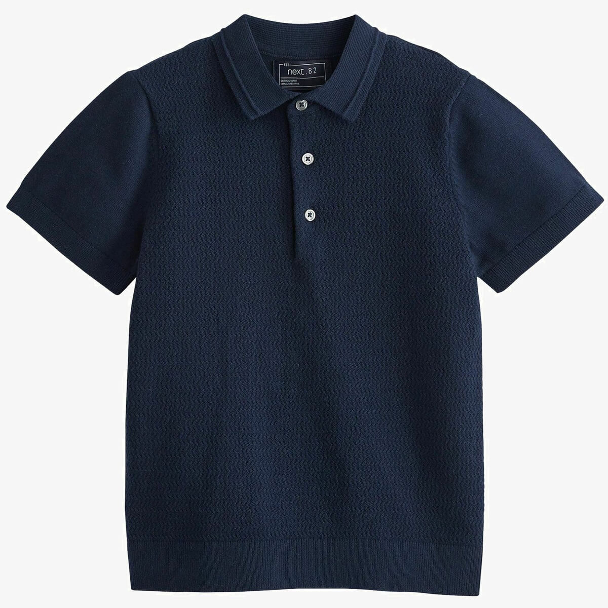 

Футболка-поло Next Short Sleeve Textured Standard, синий