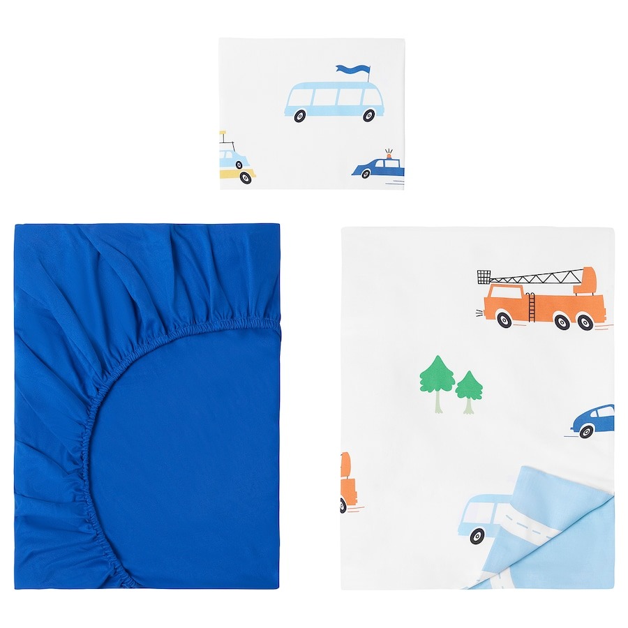 комплект постельного белья ikea angslilja 150х200 50х60 см синий Комплект постельного белья Ikea Bergfink Bedding set + bag, 3 предмета, 150х200/50х60 см