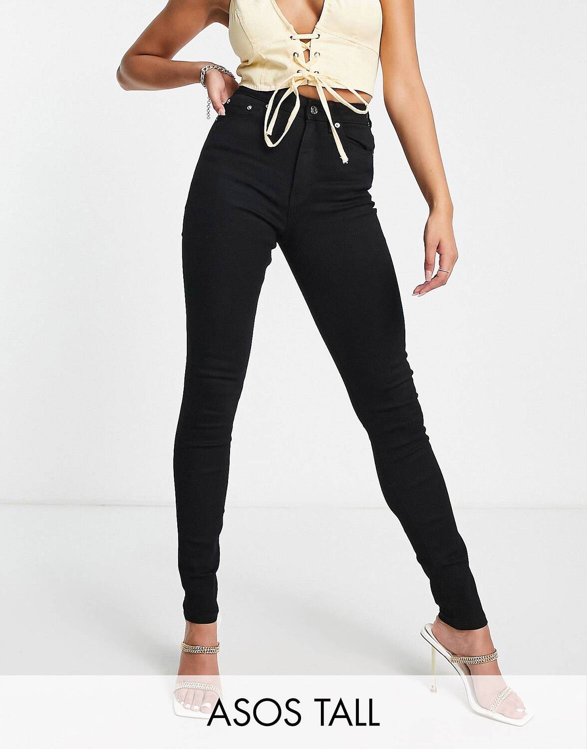 

Черные джинсы скинни ASOS DESIGN Tall
