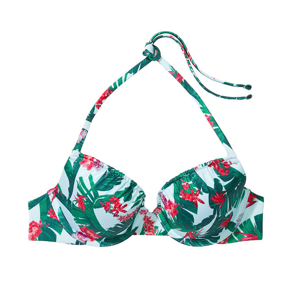 

Верх от купальника Victoria's Secret Swim Mix-and-Match Ruched Sexy Tee Push-Up Bikini, зелёный/красный