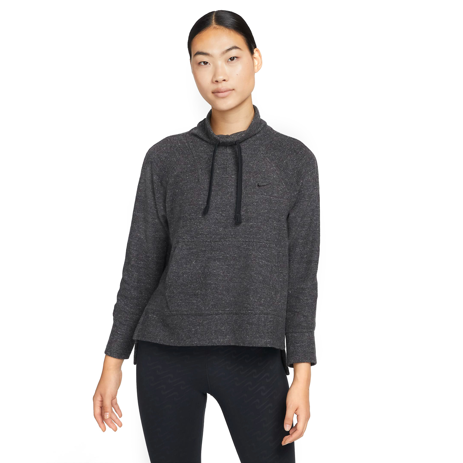 

Худи Nike Therma Fit Women's Pullover Cowl Training, темно-серый/черный