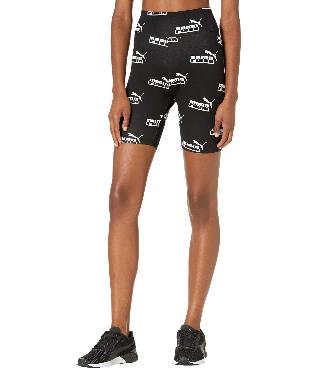

Женские шорты Puma Amplified 7 All Over Print, черно-белый