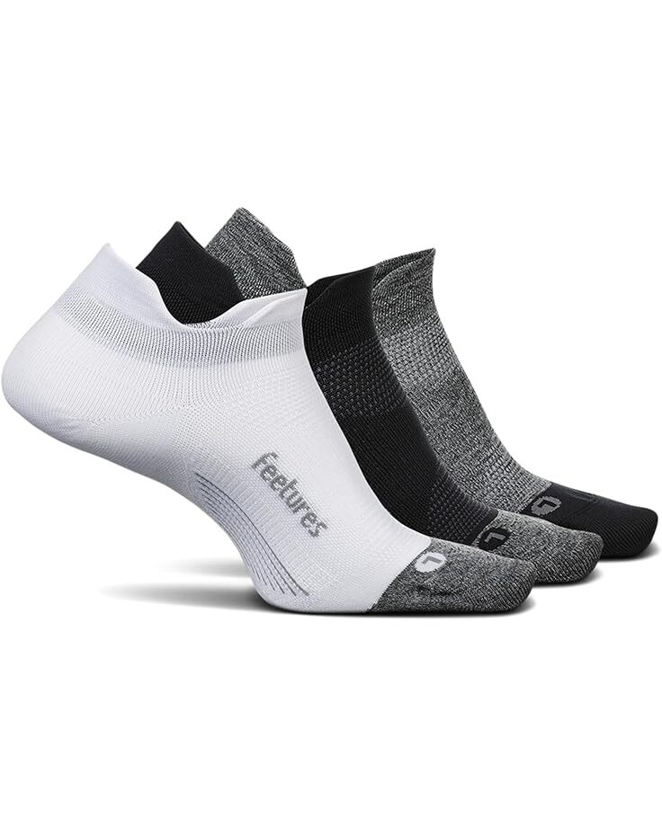 

Носки Feetures Elite Ultra Light No Show Tab 3-Pair Pack, цвет White/Black/Grey