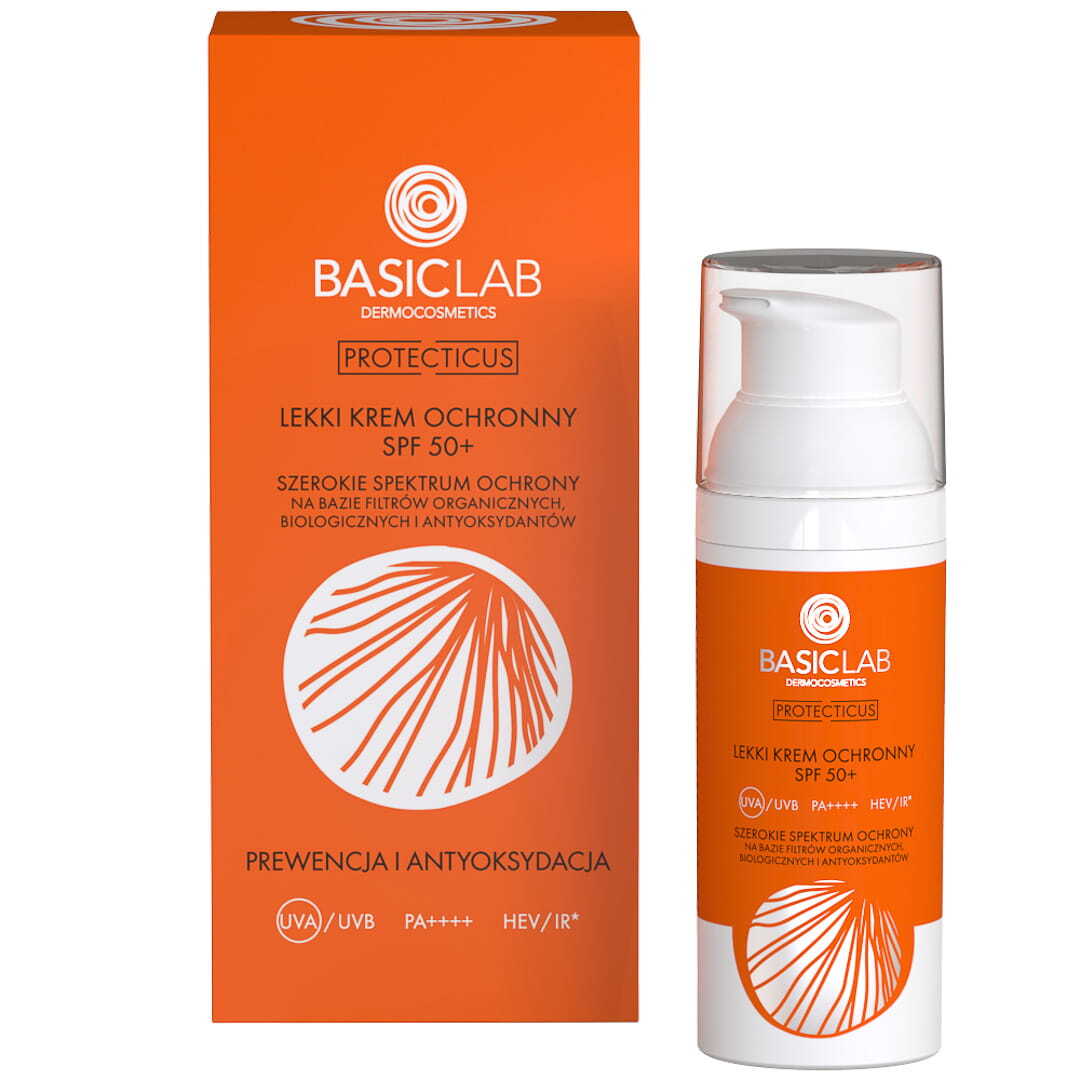 

BasicLab Protecticus легкий защитный крем SPF50+ Профилактика и Антиокисление 50мл