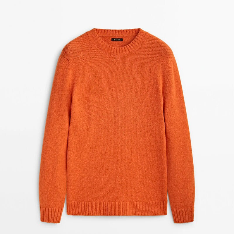 

Свитер Massimo Dutti Crew Neck Mini Bouclé Knit, оранжевый