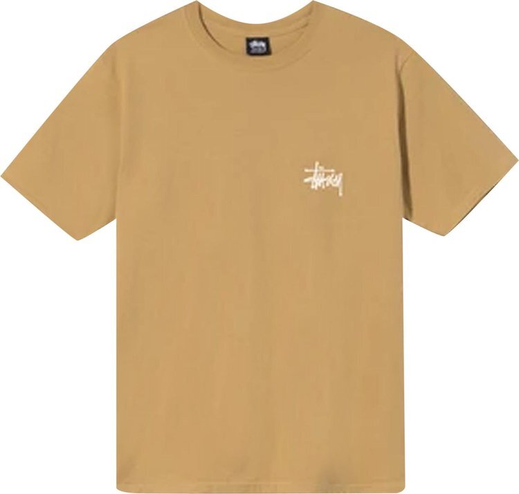 

Футболка Stussy Basic Tee 'Khaki', загар, Коричневый