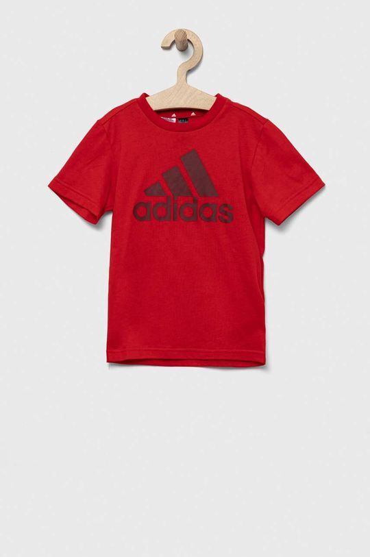 

Хлопковая футболка для детей adidas, красный