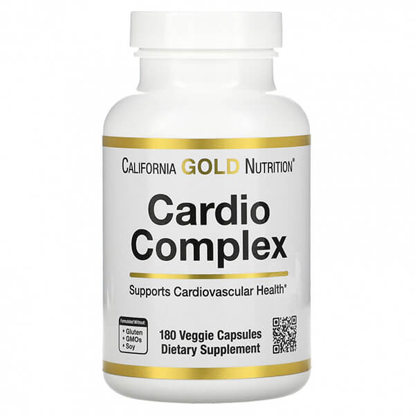 Комплекс для здоровья сердца California Gold Nutrition, 180 капсул кардио комплекс california gold nutrition 60 капсул растительные экстракты антиоксиданты и аминокислоты для сердца и сосудов женщин и мужчин