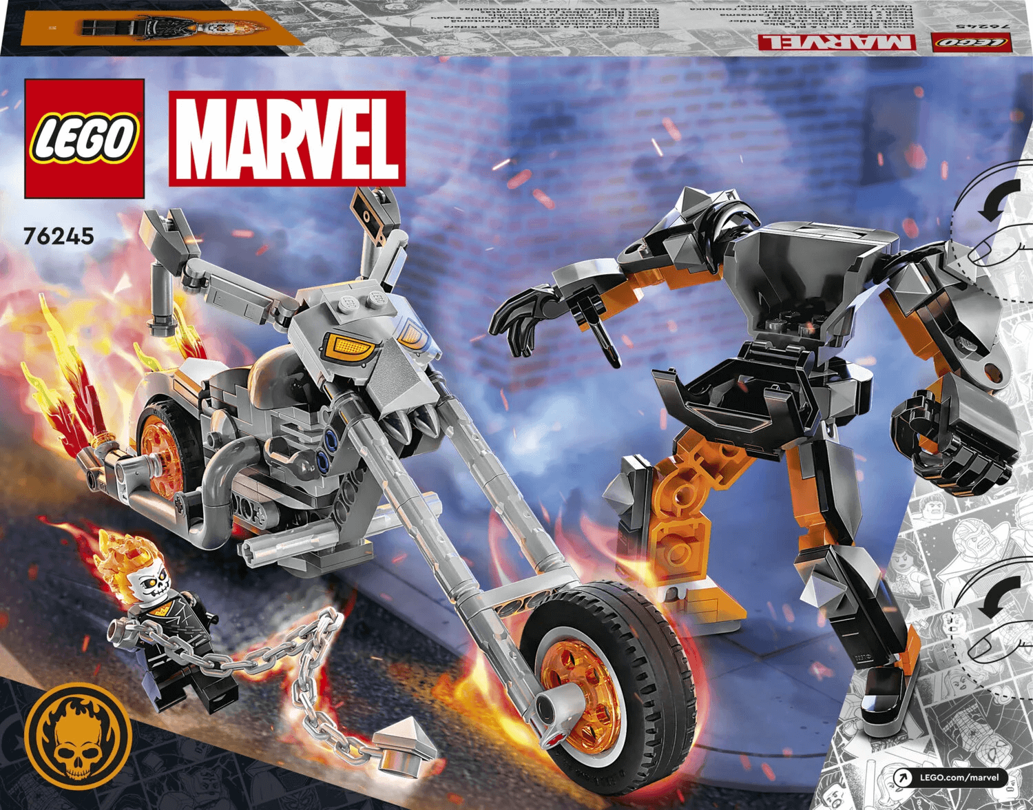 Конструктор LEGO Marvel Призрачный гонщик на мотоцикле 76245, 264 детали