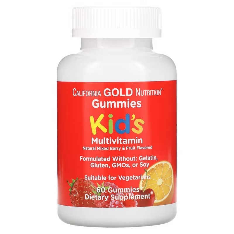 

Мультивитамины для детей California Gold Nutrition со вкусом ягод и фруктов, 60 жевательных таблеток