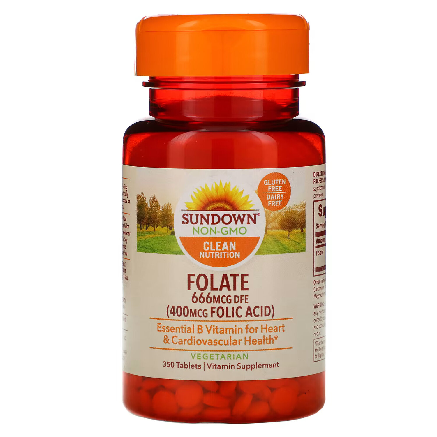

Sundown Naturals, Фолат, 666 мкг фолиевого эквивалента, 350 таблеток