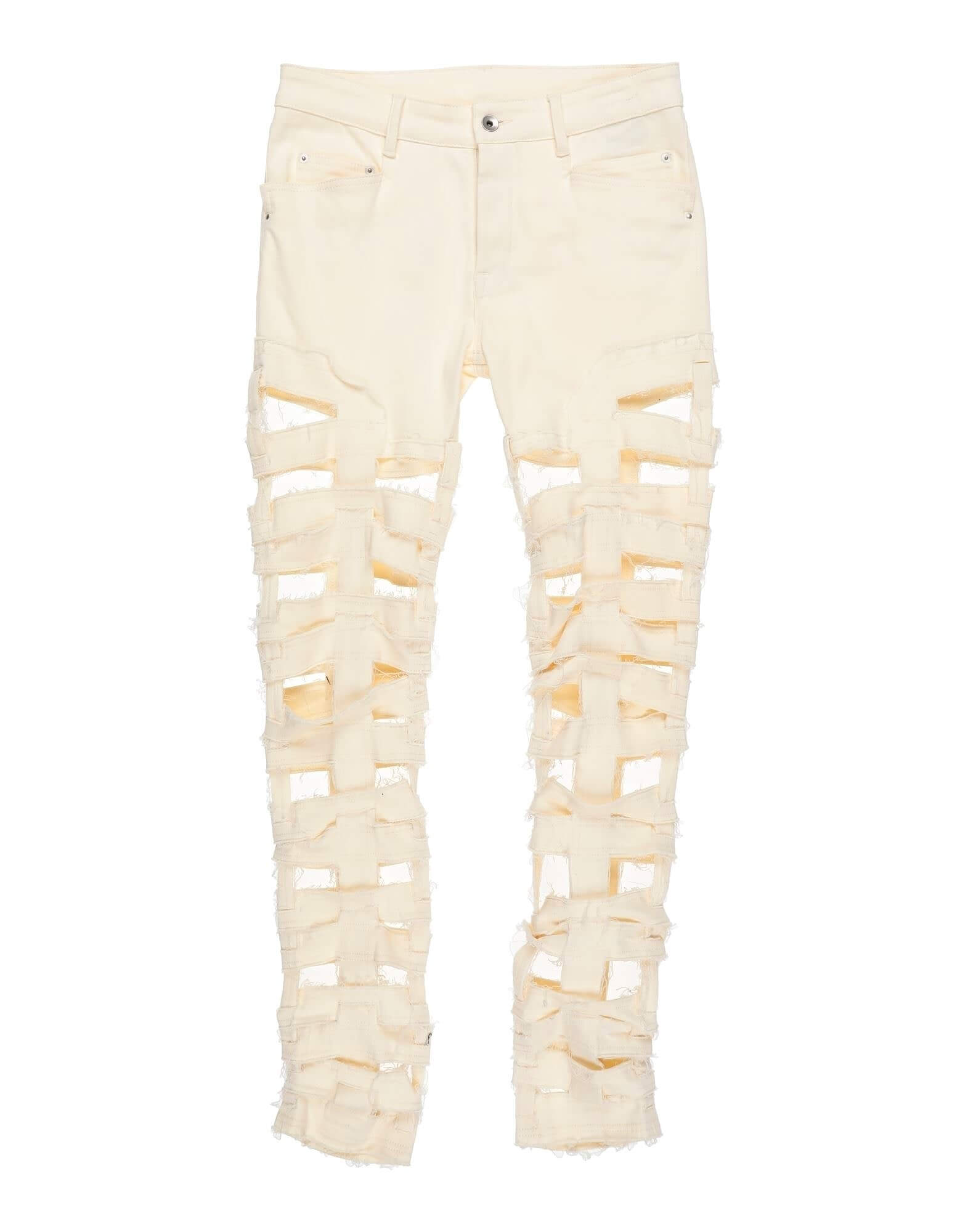 Джинсы DRKSHDW by Rick Owens, айвори джинсы зауженные incity прилегающие завышенная посадка стрейч размер w29l32 серый