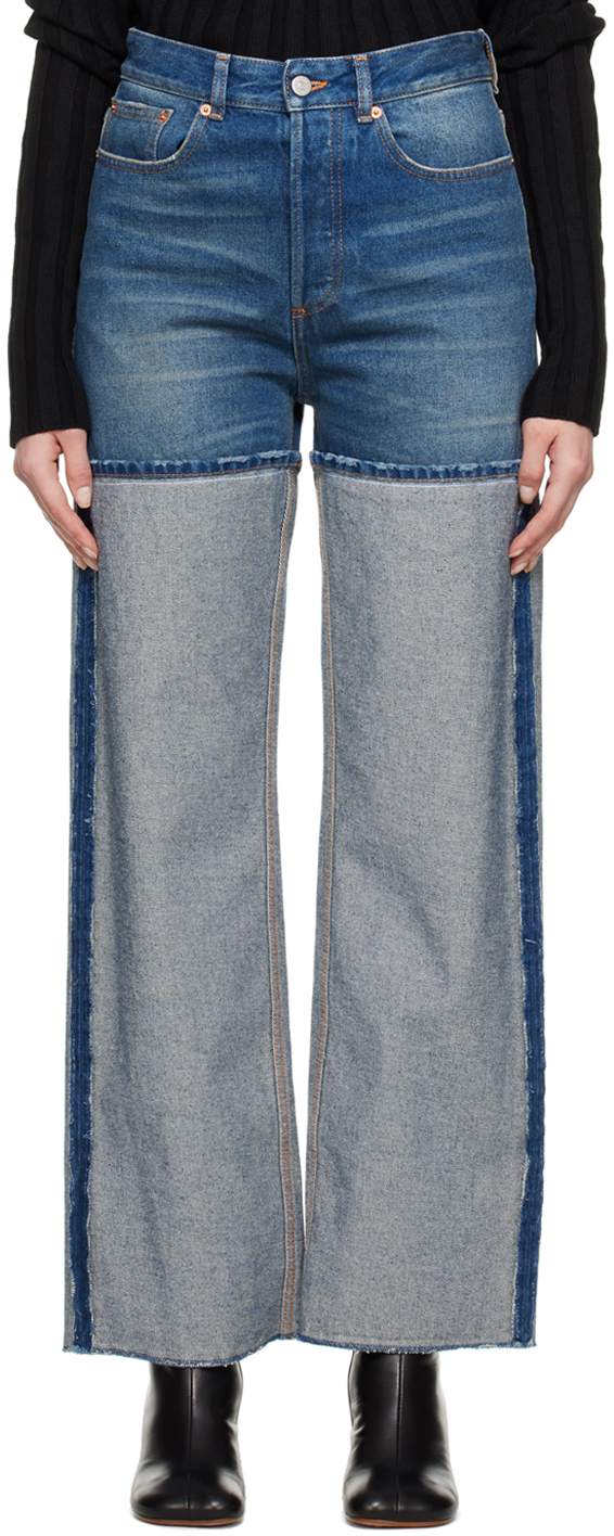 

Синие джинсы со вставками MM6 Maison Margiela