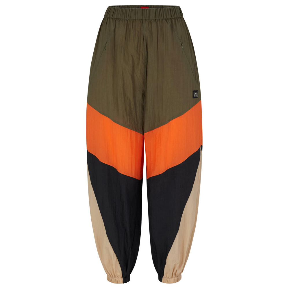

Брюки Hugo Oversized-Fit With Color-Blocking, темно-зеленый