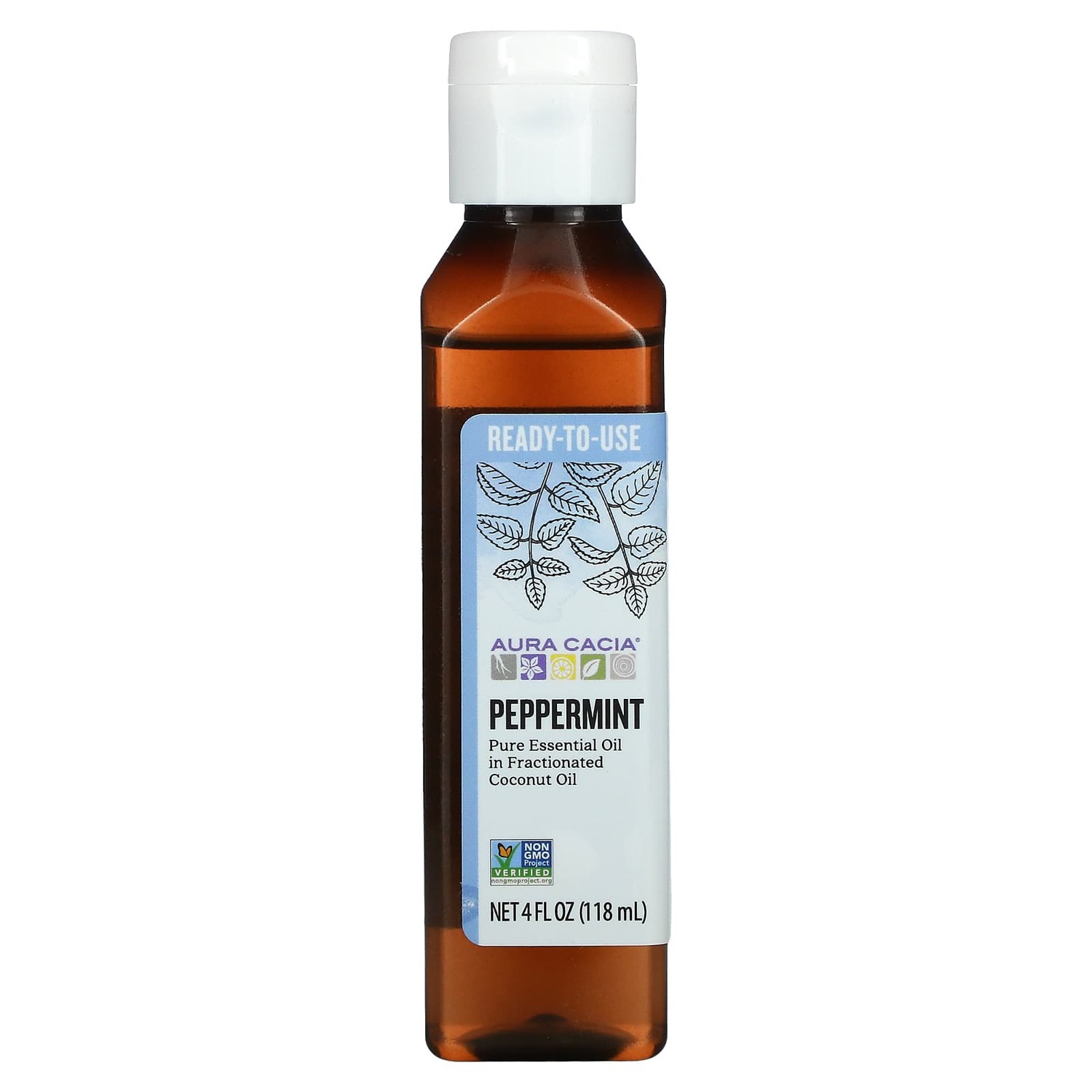 

Чистое Эфирное Масло Aura Cacia во фракционированном кокосовом масле, перечная мята, 118 мл